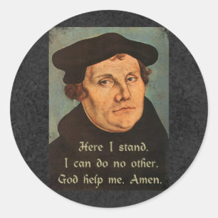 Sticker Rond Martin Luther Ici Je Cite