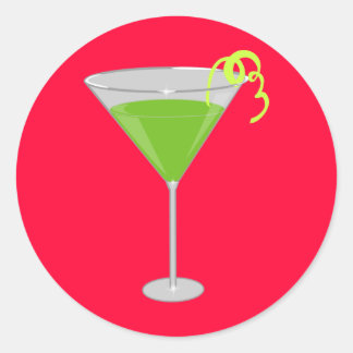 Sticker Rond Martini à pomme verte