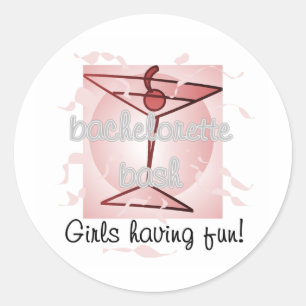 Sticker Rond Martini Bachelorette Tshirts et cadeaux Bash