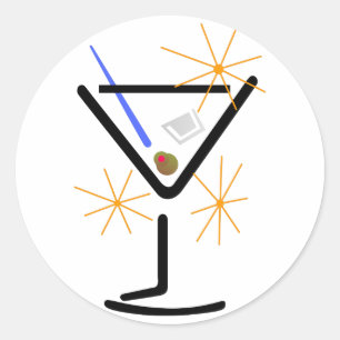 Sticker Rond Martini Glass