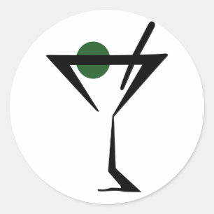 Sticker Rond Martini Glass