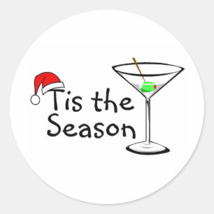 Sticker Rond Martini Noël C'Est La Saison
