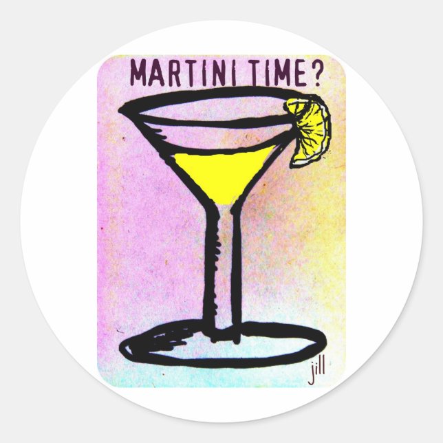 Sticker Rond MARTINI TIME LEMON DROP PASTEL IMPRIMER par Jill (Devant)