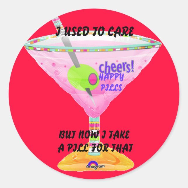 Sticker Rond martiniheliumballon, j'avais l'habitude de prendre (Devant)