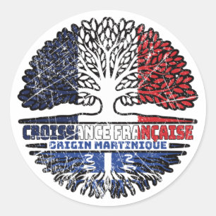 Sticker Rond Martinique France France Arbre Roots