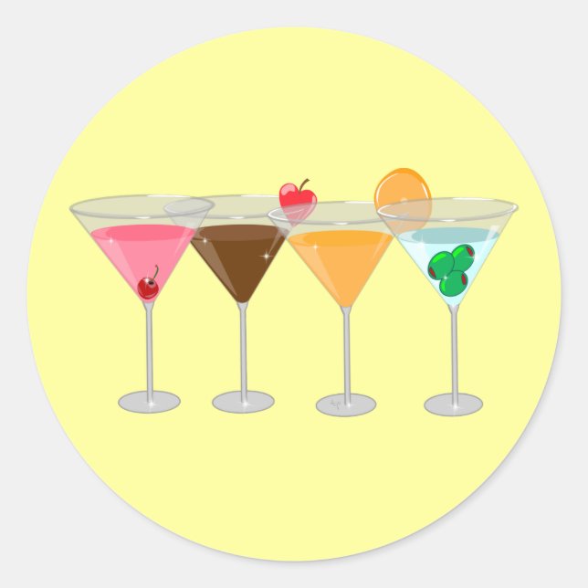 STICKER ROND MARTINIS (Devant)