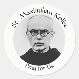 Sticker Rond Martyre de catholique de St Maximilian Kolbe