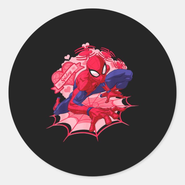 Sticker Rond Marvel Spider-man Cœurs Saint-Valentin  (Devant)