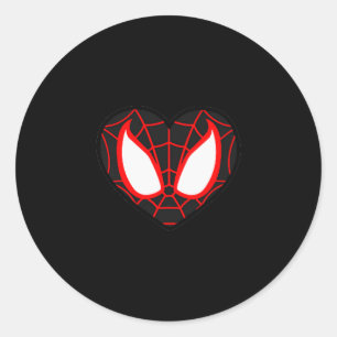 Sticker Rond Marvel Spider-man Miles Morales Saint-Valentin hea
