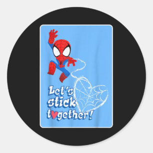 Sticker Rond Marvel Spider-man Restons Ensemble Saint-Valentin