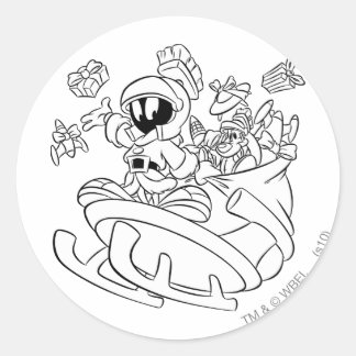 Sticker Rond MARVIN LE MARTIAN™ avec jouets