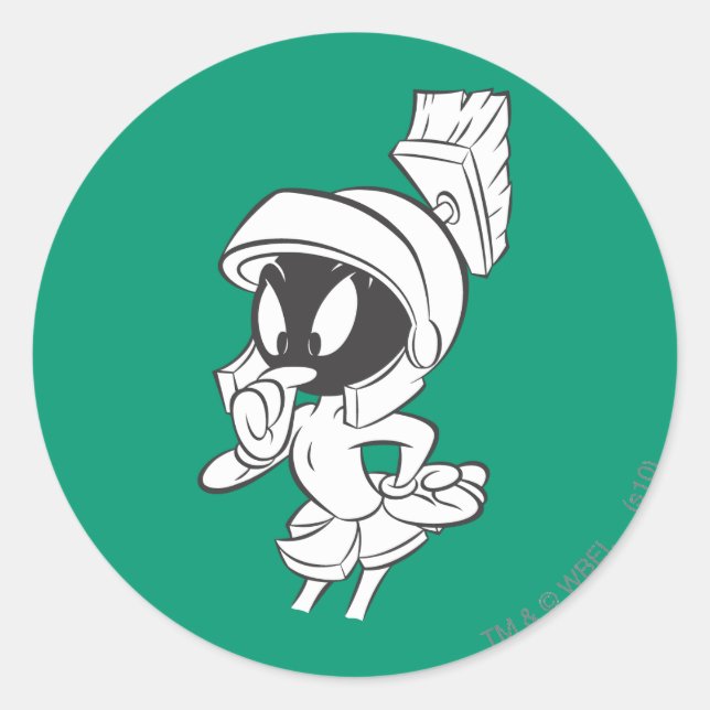 Sticker Rond MARVIN LE MARTIAN™ EXpressif (Devant)