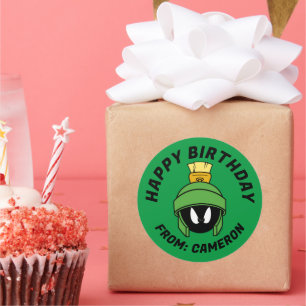 Sticker Rond MARVIN LE MARTIAN™ Mad   Joyeux anniversaire