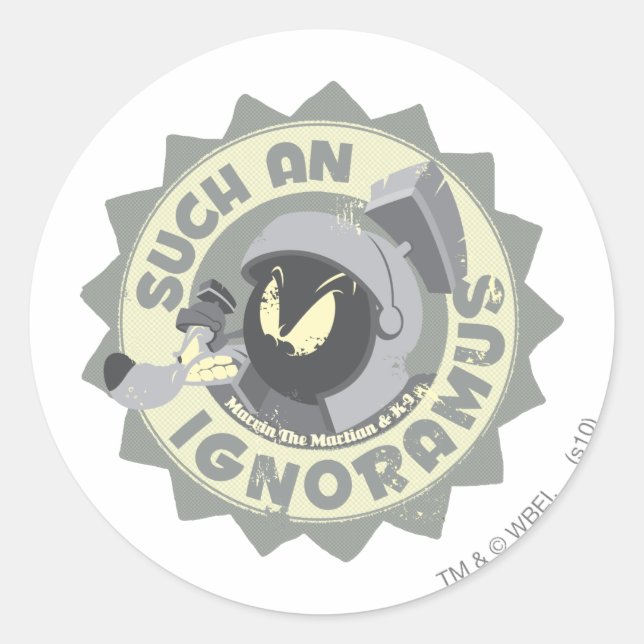 Sticker Rond MARVIN LE MARTIAN™ Tel Ignoramus (Devant)
