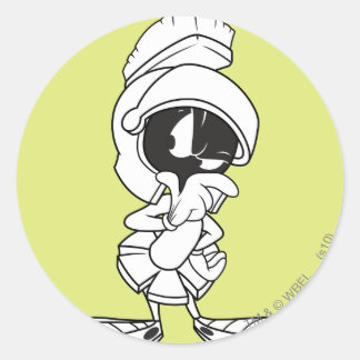 Sticker Rond MARVIN LE MARTIEN ™ Réfléchissant