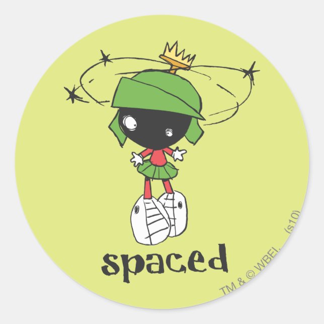STICKER ROND MARVIN L'ESPACE MARTIAN™ (Devant)