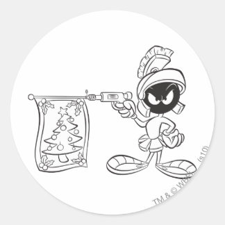 Sticker Rond MARVIN MARTIAN™ Arbre de Noël Pop Gun