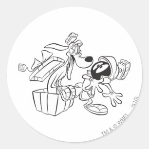 Sticker Rond MARVIN THE MARTIAN™ et K-9 surprise cadeau