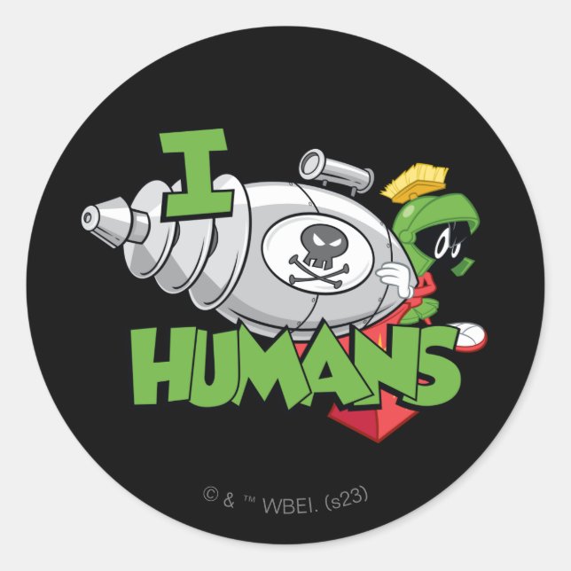 Sticker Rond MARVIN THE MARTIAN™ I Laser Humains (Devant)
