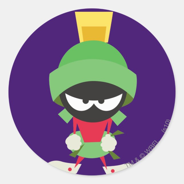 Sticker Rond MARVIN THE MARTIAN™ Ready to attack (Devant)