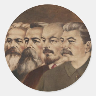Sticker Rond Marx, Engels, Lénine, et Stalin