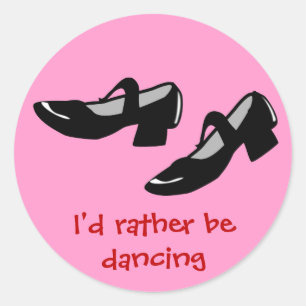 Sticker Rond Mary Janes Chaussures De Danse Id Plutôt Danser