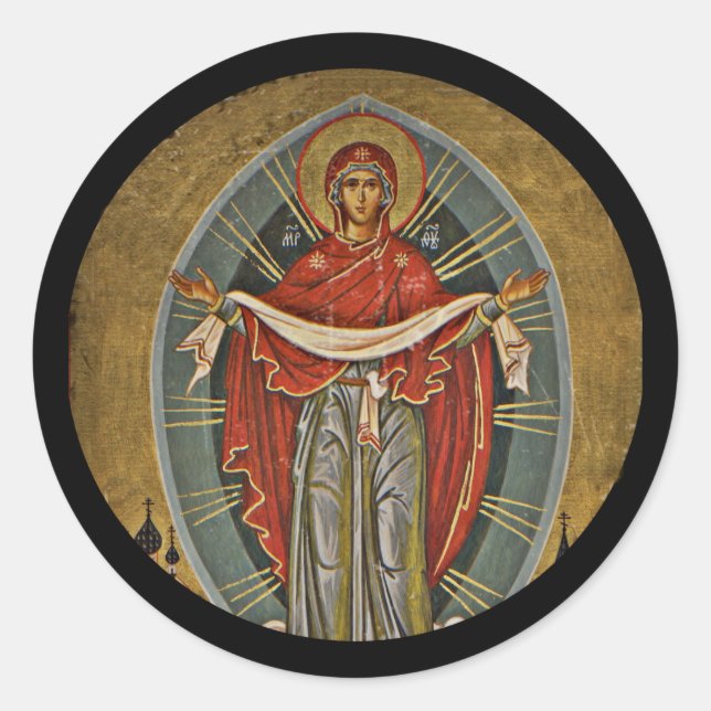 Sticker Rond Mary Protector Theotokos (Devant)