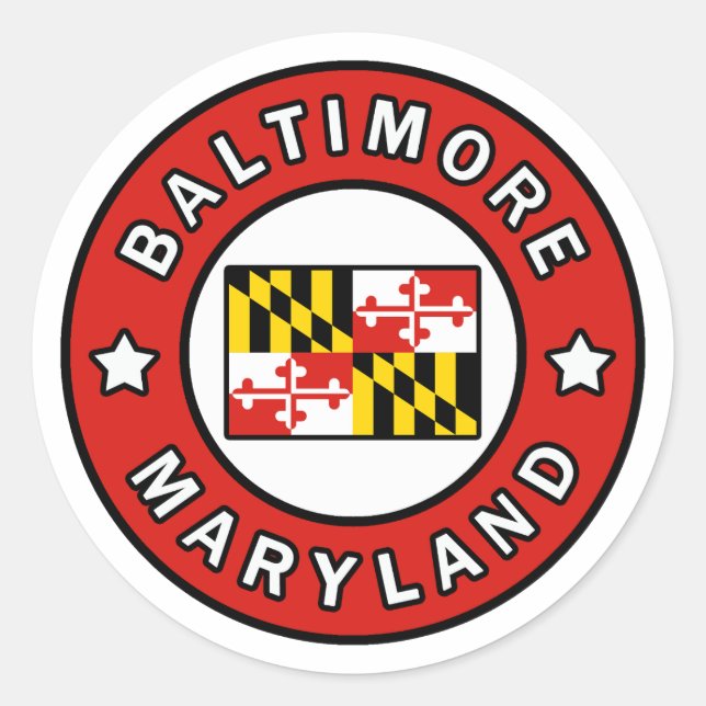 Sticker Rond Maryland de Baltimore (Devant)
