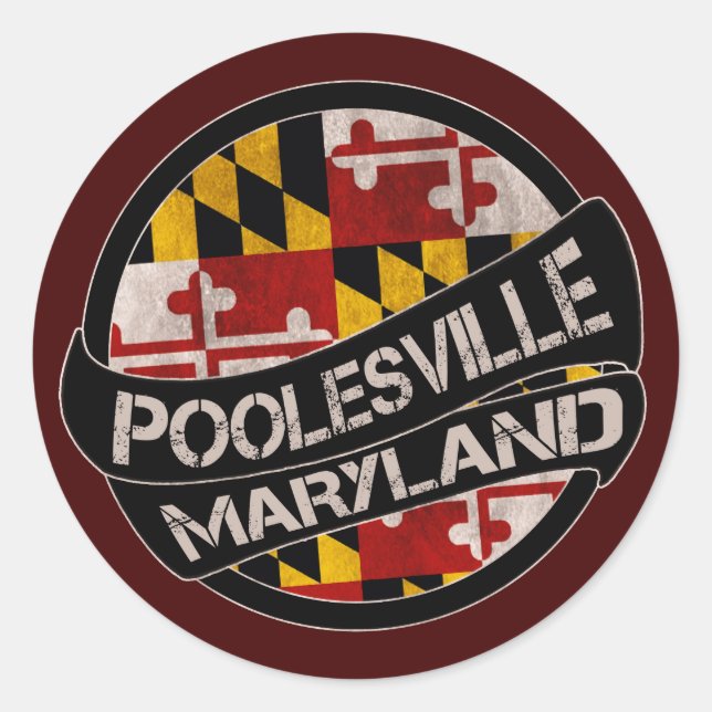 Sticker Rond Maryland de Poolesville (Devant)
