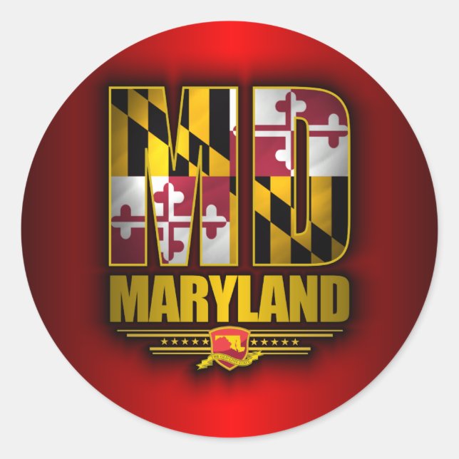 Sticker Rond Maryland (MD) (Devant)