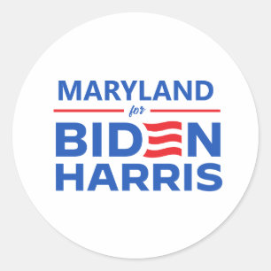 Sticker Rond Maryland pour Biden Harris