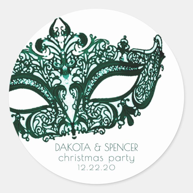 Sticker Rond Mascarade vert | Vibrant Emerald Custom (Devant)