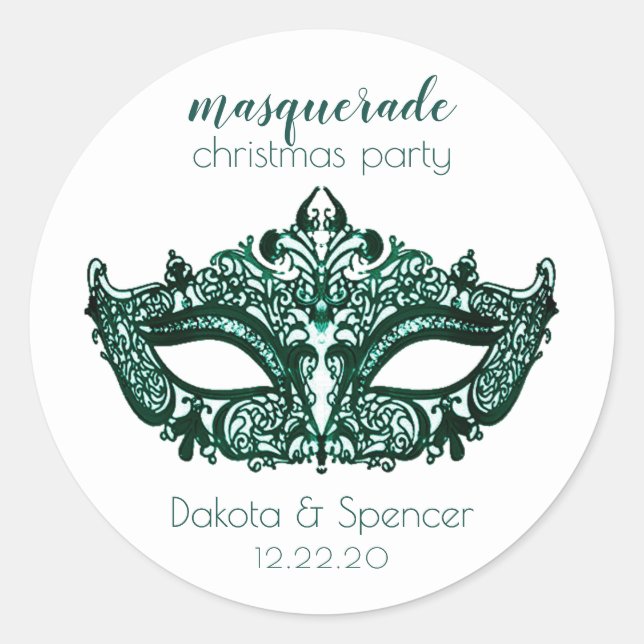 Sticker Rond Mascarade vert | Vibrant Emerald Custom (Devant)
