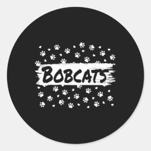 Sticker Rond Mascotte Bobcats Retour À L'Esprit Scolaire Emprei