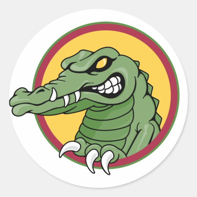 Sticker Rond Mascotte d'alligator (Devant)
