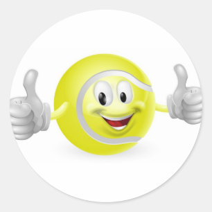 Sticker Rond Mascotte de balle de tennis