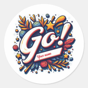 Sticker Rond Mascotte de fidélité d'équipe personnalisée