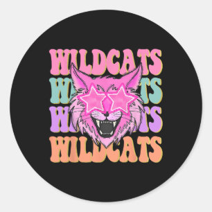 Sticker Rond Mascotte de l'école Wildcats