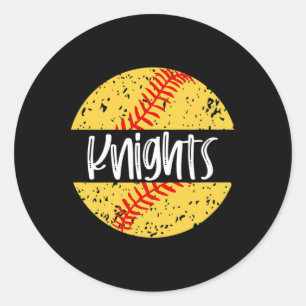 Sticker Rond Mascotte de l'équipe de softball des Chevaliers Es