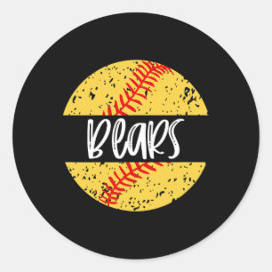 Sticker Rond Mascotte de l'équipe de softball des ours Esprit s