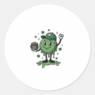 Sticker Rond Mascotte de slime de la Saint-Patrick T-shirt vect