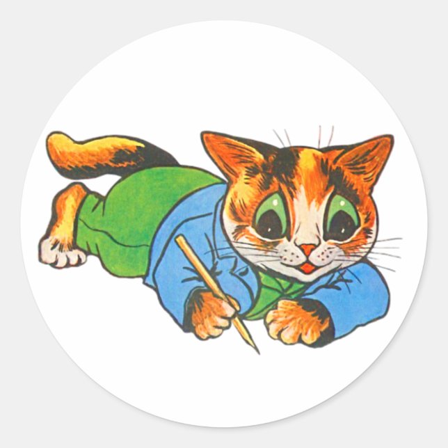 Sticker Rond Mascotte des rédacteurs de chats de 1930 (Devant)