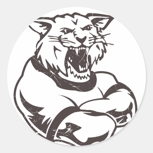 Sticker Rond Mascotte des Wildcats (Devant)