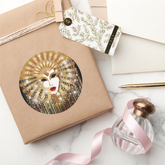 Sticker Rond Mask de la Fête du Venice Carnival (Cadeaux)