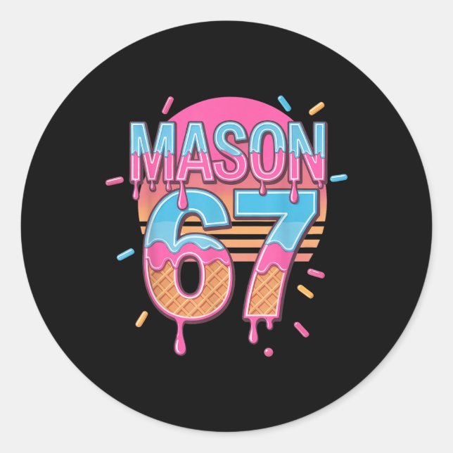 Sticker Rond Mason 67 Mème Glace Bysebyll Drip  (Devant)