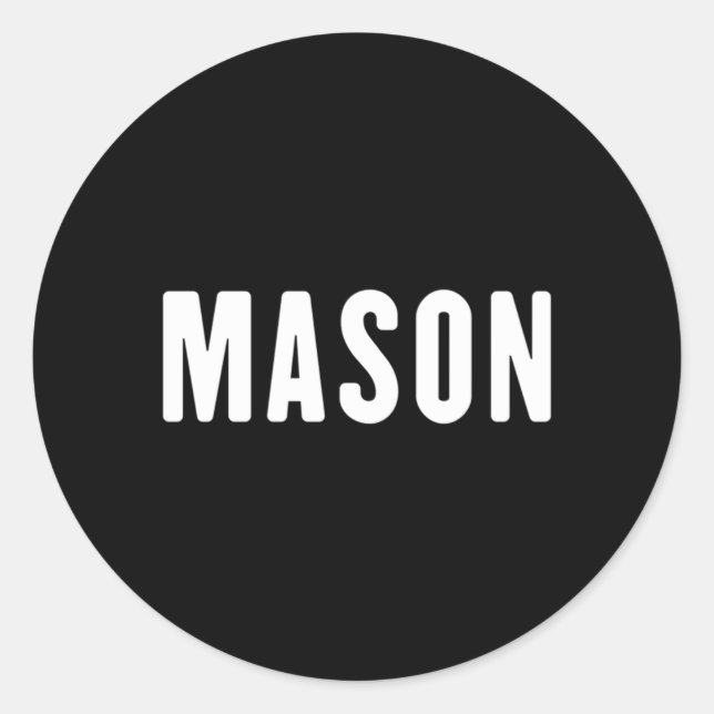 Sticker Rond Mason prénom Mason (Devant)