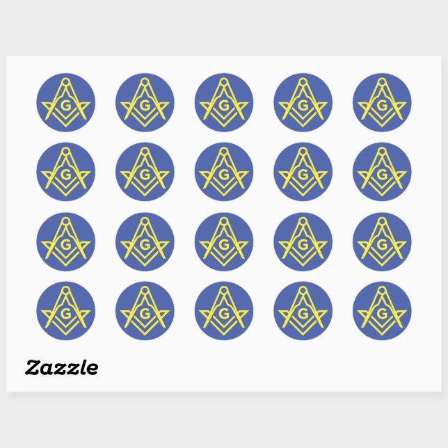 Sticker Rond masonic blue (Feuille)