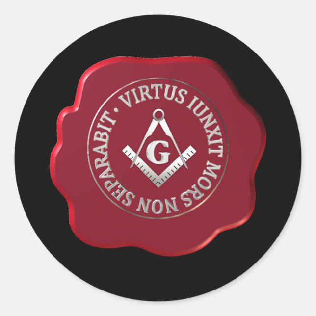 Sticker Rond Masonic sceau de cire (Devant)