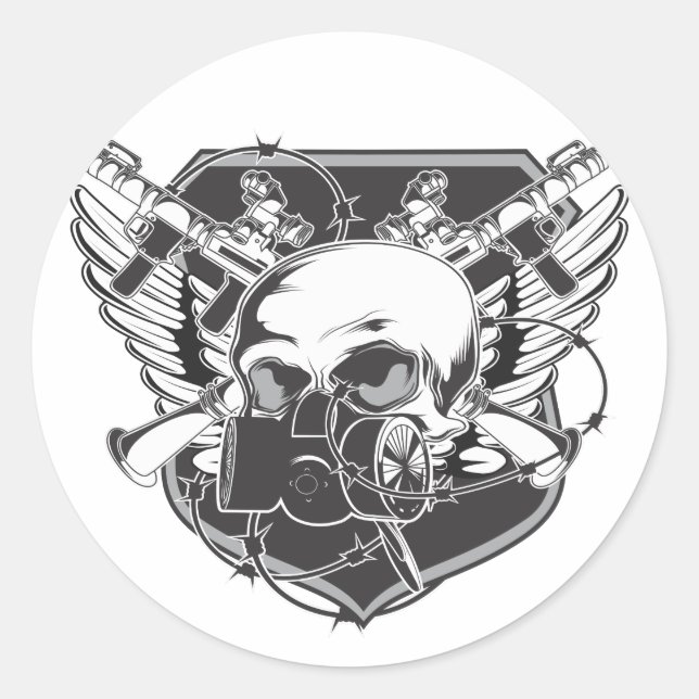 Sticker Rond masque (Devant)