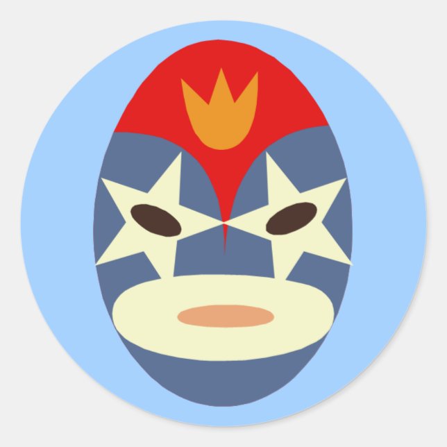 Sticker Rond Masque bleu Lucha Libre (Devant)